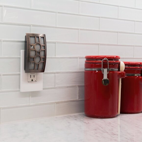 GE CoverLite LED Plug-In Night Light, Dusk to Dawn, Bronze Outlet Cover - Picture 9 of 10